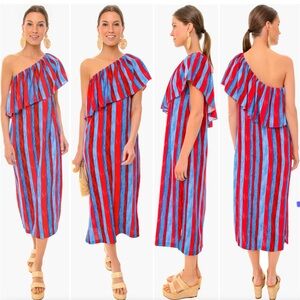 Tuckernuck Pomander Place Painterly Stripe Florencia Dress Women’s s Size Medium